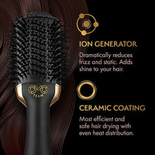 Load image into Gallery viewer, Professional Blowout Hair Dryer Brush, Black Gold Dryer and Volumizer, Hot Air Brush for Women, 75MM Oval Shape