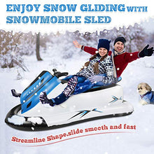 Load image into Gallery viewer, Snow Sled, Giant Snow Tube for Sledding Heavy Duty Inflatable Sled Snowmobile for Kids Adults with Reinforced Handles Pull Rope Winter Snow Toys Outdoor Play Activity