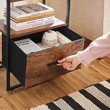 Load image into Gallery viewer, SONGMICS Nightstand, End Table, Fabric Drawer with MDF Front, for Bedroom Closet Dorm, Steel Frame, Industrial, Rustic Brown and Black ULGS102B01