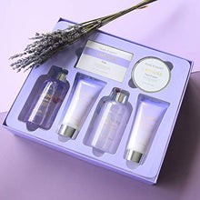 Load image into Gallery viewer, Bath and Body Gift Set - Luxurious 6 Pcs Bath Kit for Women, Body & Earth Spa Set with Lavender Scent - Bubble Bath, Shower Gel, Hand & Face Cream, Body Lotion, Perfect Gift Box for Women