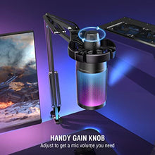 Load image into Gallery viewer, FIFINE Gaming PC USB Microphone, Podcast Condenser Mic with Boom Arm, Pop Filter, Mute Button for Streaming, Twitch, Online Chat, RGB Computer Mic for PS4/5 PC Gamer Youtuber-AmpliGame A6T