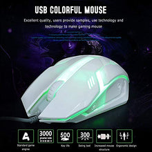 Load image into Gallery viewer, Weisai 2 Colors Wired Mouse Photoelectric Gaming Mouse Programmable Buttons RGB Backlight with USB Cable for Mouse Gamer for Desktop (Color : White)