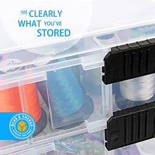 Load image into Gallery viewer, Bins & Things Stackable Storage Container with 18 Adjustable Compartments - Clear - Craft Storage / Craft Organizers and Storage - Bead Organizer Box / Art Supply Organizer