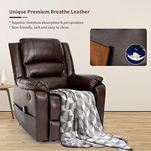 Load image into Gallery viewer, Vicluke Breath Leather Power Lift Recliner Chair with Massage and Heat for Elderly, Electric Recliner Chair with Side Pocket, USB Port for Living Room (Coffee)