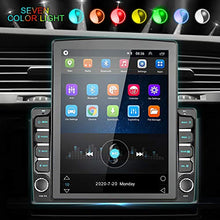 Load image into Gallery viewer, Android 9.0 Double Din GPS Navigation Car Stereo, 9.7'' Vertical Touch Screen 2.5D Tempered Glass Mirror Bluetooth Car Radio with Backup Camera