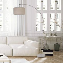 Load image into Gallery viewer, Real Marble Base Steel Adjustable Arching LED Floor Lamp, 81" H (90-6931AB)