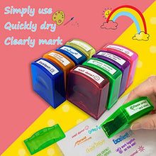 Load image into Gallery viewer, Bertiveny Teacher Stamps for Grading Classroom,Parent Signature Self-Inking Teacher Stamp Set School Supplies Stamps for Homework Reward with 8 pcs Teacher Supplies for Classroom Elementary(Rainbow)