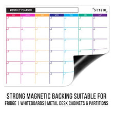 Load image into Gallery viewer, STYLIO Dry Erase Calendar Whiteboard. Set of 3 Magnetic Calendars for Refrigerator: Monthly, Weekly Organizer & Daily Notepad. Wall & Fridge Family Calendar. 4 Fine Point Markers & Eraser Included