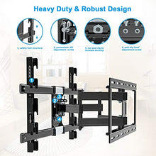 Load image into Gallery viewer, JUSTSTONE TV Wall Mount Bracket Full Motion for Most 32-80 Inch LED/LCD/OLED Flat Screen Curved TVs with Articulating Dual Arm Swivel Tilt Up to 110 lbs, Max VESA 600X400mm