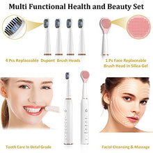 Load image into Gallery viewer, Sonic Electric Toothbrush for Adults, Whitening Cleaning Electronic Toothbrush Rechargeable Vibrating Toothbrush with 4 Dupont Brush & 1 Face Brush, Smart Timer and Pressure Sensor