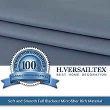 Load image into Gallery viewer, H.Versailtex Premium Blackout Thermal Insulated Room Darkening Curtains for Bedroom/Living Room - Grommet Top (Stone Blue,52 by 84 - Inch,Set of 2 Panels)