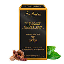 Load image into Gallery viewer, SheaMoisture African Black Soap Facial System Kit |4oz. Facial Wash & Scrub |4 oz. Problem Skin Facial Mask | 2oz. Moisturizer | 3.5oz Bar Soap