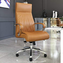 Load image into Gallery viewer, Forbes Genuine Leather Aluminum Base High Back Executive Chair - Tan