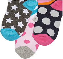 Load image into Gallery viewer, Jefferies Socks Little Girls Dots/Hearts/Stripes Fashion Crew Socks 6 Pairs Pack, Multi, Small