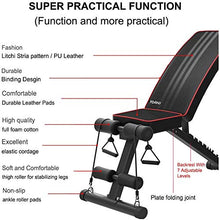 Load image into Gallery viewer, Yoleo Adjustable Weight Bench - Utility Weight Benches for Full Body Workout, Foldable Flat/Incline/Decline FID Bench Press for Home Gym