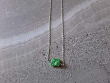 Load image into Gallery viewer, Raw Chrome Diopside Petite Necklace Stainless Steel