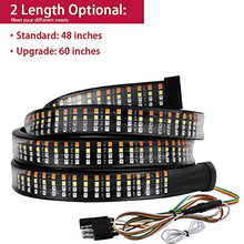 Load image into Gallery viewer, NEW SUN 60" LED Tailgate Brake Light Bar for Truck Trailer Quadruple Row Strip with Red Brake White Reverse Sequential Amber Turning Signals Strobe Lights