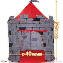 Load image into Gallery viewer, Kids Play Tent Knight Castle - Portable Kids Tent - Kids Pop Up Tent Foldable Into Carrying Bag - Childrens Play Tent For Indoor And Outdoor Use - Kids Playhouse Best Gift For Boys and Girls, Original