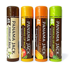 Load image into Gallery viewer, Panama Jack Sunscreen Lip Balm - SPF 45, Flavor Pack, Broad Spectrum UVA-UVB Sunscreen Protection, Prevents & Soothes Dry, Chapped Lips