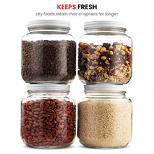 Load image into Gallery viewer, Half Gallon Glass Mason Jar (64 Oz - 2 Quart) - 4 Pack - Wide Mouth, Metal Airtight Lid, USDA Approved BPA-Free Dishwasher Safe Canning Jar for Fermenting, Sun Tea, Kombucha, Dry Food Storage, Clear