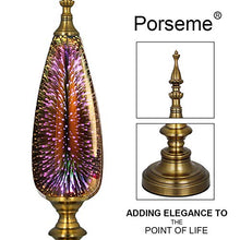 Load image into Gallery viewer, Porseme Decorative Turkish Arabian Table Lamp with Handmade 3D Effect Glass and Bronze Base for Bedroom, Bedside, Living Room, Office