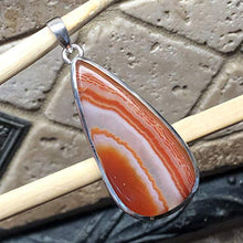 Load image into Gallery viewer, Natural Lake Superior Agate 925 Solid Sterling Silver Pendant 55mm