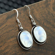 Load image into Gallery viewer, Moonstone Dangle Earrings For Women Mom Wife 925 Silver Overlay Handmade Bohemian Vintage Style Jewelry