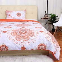 Load image into Gallery viewer, uxcell Twin 2-Piece Bohemian Orange Comforter Sets - 3D Printed Bohemia Themed - All-Season Down Alternative Quilted Duvet - Reversible Design - Includes 1 Comforter, 1 Pillow Case