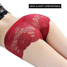 Load image into Gallery viewer, Pholeey Womens Sexy Underwear Lace Panties High Waisted Plus Size Ladies Brief for Women 5-Pack