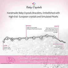 Load image into Gallery viewer, Baby Crystals Delicate Sterling Silver Bracelets for Girls with Rosaline European Simulated Pearls, Elegant Girls Jewelry, Pearl Bracelet for Birthday Gifts Flower Girls