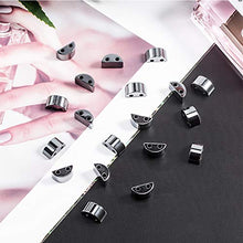 Load image into Gallery viewer, NBEADS 100 PCS Black Color Natural Gemstone Hematite Beads, Non-Magnetic Synthetic Half Round Loose Beads Charms Beads for DIY Jewelry Making