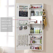 Load image into Gallery viewer, GISSAR Jewelry Mirror Armoire Wall Mount Over The Door Mirror Jewelry Cabinet Storage Mirror Organizer Lockable Full Length Door Mirror(White)