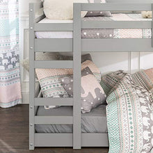 Load image into Gallery viewer, Walker Edison Alexander Classic Solid Wood Stackable Jr Twin over Twin Bunk Bed, Twin over Twin, Grey