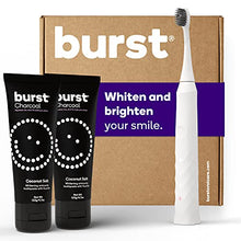 Load image into Gallery viewer, BURST Sonic Electric Toothbrush with Charcoal Toothpaste for Teeth Whitening, White