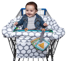 Load image into Gallery viewer, Boppy Preferred Shopping Cart and Restaurant High Chair Cover, Gray Jumbo Dots