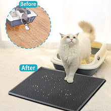 Load image into Gallery viewer, kaxionage Cat Litter Mat, Kitty Litter Mat, Honeycomb Double Layer Trapping Litter Mat Design,Waterproof Urine Proof Cat Mat,Easy Clean Scatter Control (Grey)