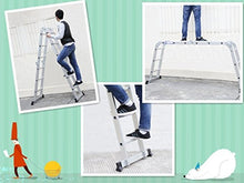 Load image into Gallery viewer, Luisladders Folding Ladder Multi-Purpose Aluminium Extension 7 in 1 Step Heavy Duty Combination EN 131 Standard (12.5 Feet)