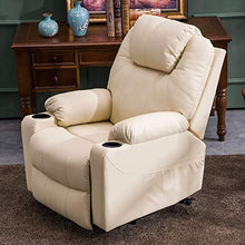 Load image into Gallery viewer, Mcombo Large Power Lift Recliner Chair with Massage and Heat for Elderly Big and Tall People, 3 Positions, 2 Side Pockets and Cup Holders, USB Ports, Faux Leather 7517 (Large, Cream White)