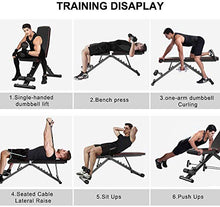 Load image into Gallery viewer, Yoleo Adjustable Weight Bench, Upgrade Version- Seat/Back/Feet Adjustable, 550 lbs Capacity, Folding Flat/Incline/Decline FID Bench, Perfect for Full Body Workouts and Home Gym