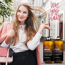 Load image into Gallery viewer, Botanic Hearth Argan Oil Shampoo & Conditioner Set (16 oz each) and Keratin Hair Serum (8 oz) Bundle