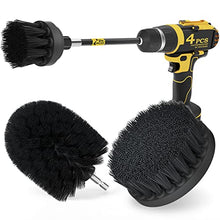 Load image into Gallery viewer, Holikme 4Pack Drill Brush Power Scrubber Cleaning Brush Extended Long Attachment Set All Purpose Drill Scrub Brushes Kit for Grout, Floor, Tub, Shower, Tile, Bathroom and Kitchen Surface Black