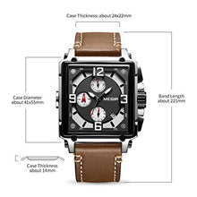 Load image into Gallery viewer, MEGIR Men's Analogue Army Military Chronograph Luminous Quartz Watch with Fashion Leather Strap for Sport & Business Work ML2061G (Brown)