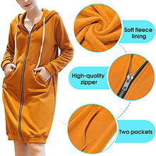 Load image into Gallery viewer, Women's Casual Zip up Hoodies Long Tunic Sweatshirts Jackets Fashion Plus Size Hoodie with Pockets
