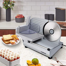 Load image into Gallery viewer, CUSIMAX Meat Slicer Electric Food Slicer with 7.5” Removable Stainless Steel Blade and Pusher, Deli Cheese Fruit Vegetable Bread Cutter, Adjustable Knob for Thickness, Food Carriage & Non-Slip Feet
