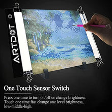 Load image into Gallery viewer, ARTDOT A4 LED Light Pad for Diamond Painting, USB Powered Light Board Kit, Adjustable Brightness with Detachable Stand and Clips