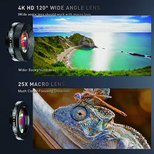 Load image into Gallery viewer, Apexel Phone Lens Kits-22x Telephoto Lens/205°Fisheye Lens/120°Wide Angle Lens&20x Macro Lens/Tripod and Remote Shutter Works with iPhone 11 Plus X XS XR Samsung Huawei