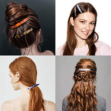 Load image into Gallery viewer, 12 Pieces Skinny Hair Barrettes Tortoise Shell Cellulose Acetate French Hair Clip Automatic Hair Clip Long and Thin Handmade Celluloid Onyx Hair Barrette Ponytail Holder Hairpins for Women Girls
