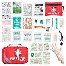 Load image into Gallery viewer, 2-in-1 First Aid Kit (215 Piece) + Bonus 43 Piece Mini First Aid Kit -Includes Eyewash, Ice(Cold) Pack, Moleskin Pad and Emergency Blanket for Travel, Home, Office, Car, Workplace