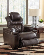 Load image into Gallery viewer, Signature Design by Ashley Warnerton Power Recliner Adjustable Headrest Chocolate