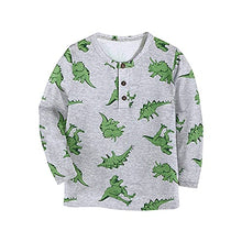 Load image into Gallery viewer, Boyoo Toddler Boys 3 Pack Long Sleeve Henley Shirt Cotton Graphic Tee Shirt for 2-7Years